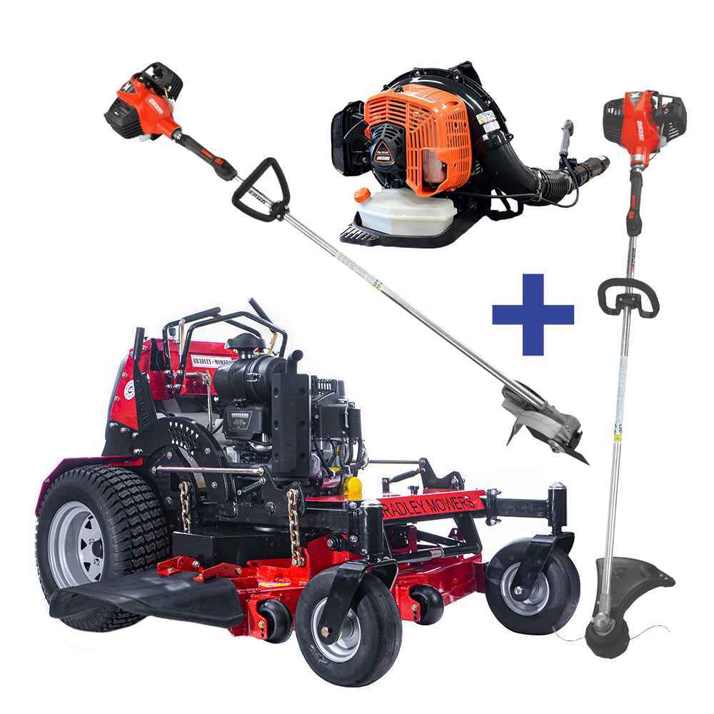 Bradley 48" 26HP Mower + SRM-3020T Trimmer + PB-7910T Blower + PE-2620S Edger Echo Bundle